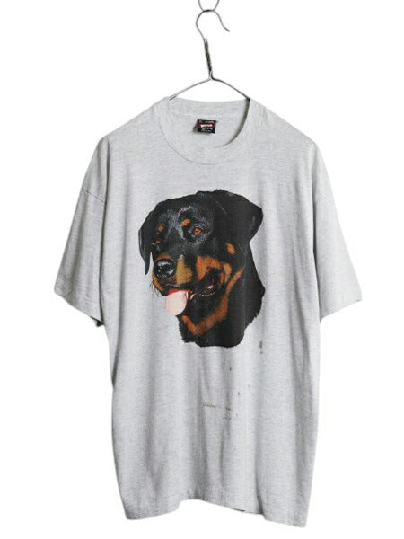 90s USA製 ドッグ アート イラスト プリント Tシャツ メンズ XL 古着 アニマル 犬 グラフィック シングルステッチ 大きいサイズ カットソー