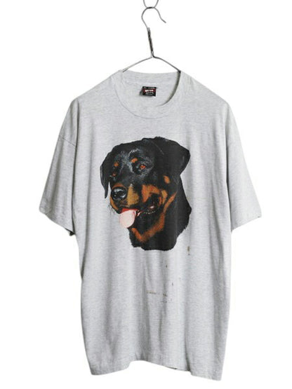 90s USA製 ドッグ アート イラスト プリント Tシャツ メンズ XL 古着 アニマル 犬 グラフィック シングルステッチ 大きいサイズ カットソー