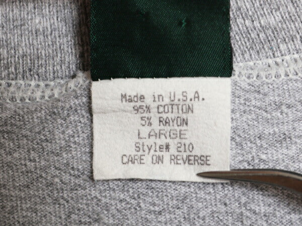 90s USA製 2段 カレッジ プリント Tシャツ メンズ L / 古着 オールド ヘビーウェイト シングルステッチ カットソー 霜降り グレー シンプル