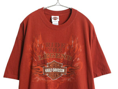 USA製 ハーレー ダビットソン 両面 プリント Tシャツ メンズ XL / オフィシャル バイク ファイヤー グラフィック イラスト ヘビーウェイト
