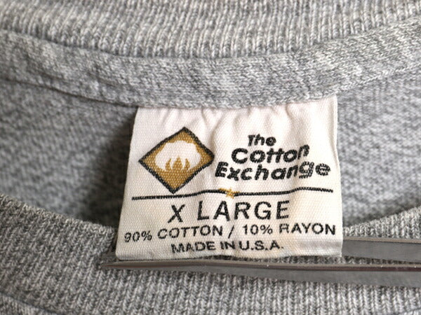 90s USA製 5段 カレッジ プリント Tシャツ メンズ XL 古着 オールド ヘビーウェイト シングルステッチ カットソー 大きいサイズ グレー 杢