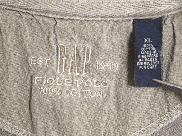90s OLD GAP コットン ピケ 半袖 ポロシャツ メンズ XL / 90年代 オールド ギャップ 無地 半袖シャツ ヘビーウェイト 大きいサイズ 鹿の子