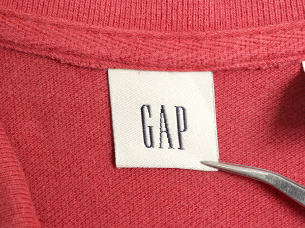 00s OLD GAP 鹿の子 半袖 ポロシャツ メンズ L / 00年代 オールド ギャップ 半袖シャツ コットン ヘビーウェイト ゴルフ 刺繍 バーガンディ