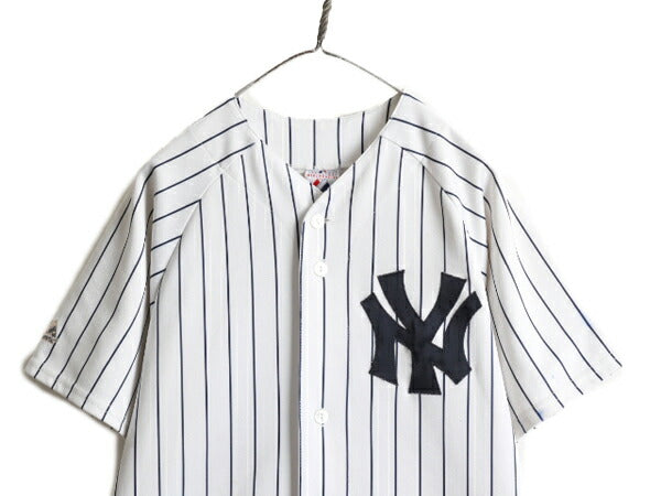 □ MLB オフィシャル Majestic ヤンキース ベースボール シャツ メンズ