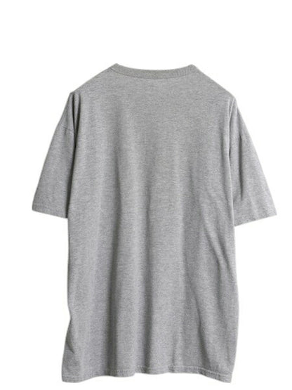 00s ラッセル 無地 半袖 Tシャツ メンズ レディース L / オールド ワンポイント カットソー ロゴ刺繍 クルーネック 霜降り グレー シンプル