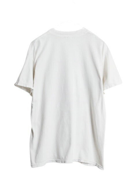 90s アニマル アート プリント Tシャツ メンズ M 古着 オールド メッセージ イラスト グラフィック カットソー 自然保護 企業物 当時物 白