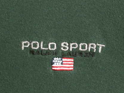 90s ポロスポーツ ラルフローレン Vネック 長袖 Tシャツ メンズ XL / 古着 ロンT コットン ワンポイント ロゴ刺繍 大きいサイズ カットソー