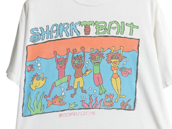 90s ジョーク キャラクター イラスト プリント Tシャツ メンズ L 白 古着 オールド 当時物 グラフィック アート シングルステッチ ホワイト