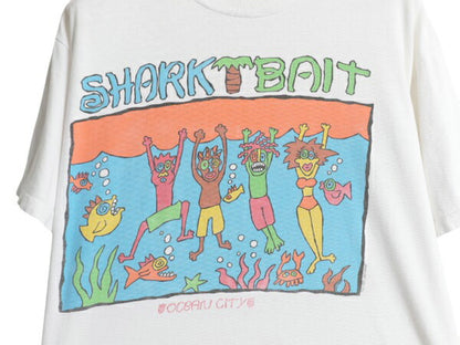 90s ジョーク キャラクター イラスト プリント Tシャツ メンズ L 白 古着 オールド 当時物 グラフィック アート シングルステッチ ホワイト