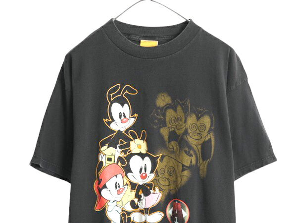 90s USA製 ワーナー キャラクター プリント Tシャツ メンズ レディース XL 古着 オールド 当時物 イラスト ヘビーウェイト 大きいサイズ 黒