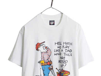 デッドストック 90s USA製 ジョーク キャラクター イラスト プリント Tシャツ メンズ XL / オールド アート シングルステッチ 大きいサイズ