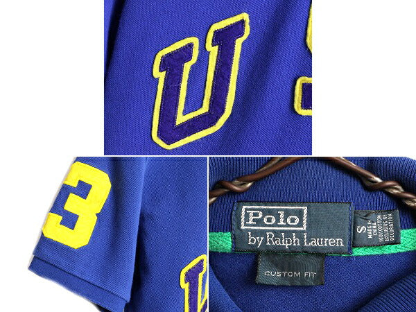 ミドルポニー ■ ポロ ラルフローレン 鹿の子 半袖 ポロシャツ メンズ S / POLO 半袖シャツ ナンバリング カスタムフィット USA ワッペン