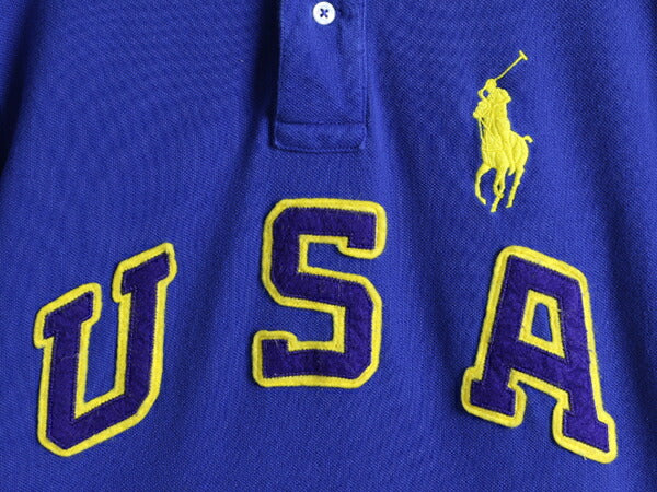 ミドルポニー ■ ポロ ラルフローレン 鹿の子 半袖 ポロシャツ メンズ S / POLO 半袖シャツ ナンバリング カスタムフィット USA ワッペン