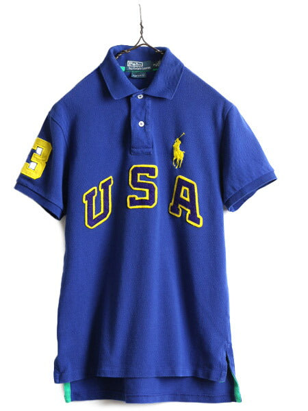 ミドルポニー ■ ポロ ラルフローレン 鹿の子 半袖 ポロシャツ メンズ S / POLO 半袖シャツ ナンバリング カスタムフィット USA ワッペン