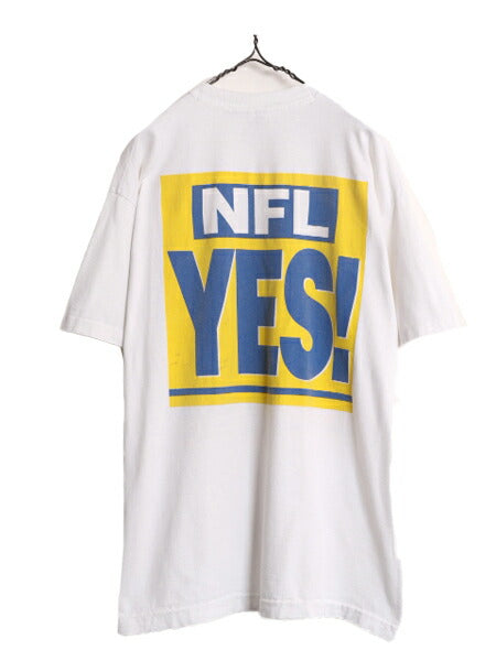 90s NFL メッセージ プリント Tシャツ メンズ XL / オールド 当時物 アメフト グラフィック シングルステッチ 大きいサイズ ヘビーウェイト