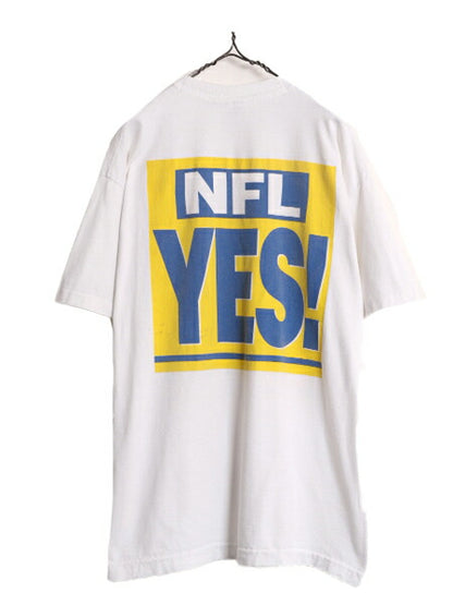 90s NFL メッセージ プリント Tシャツ メンズ XL / オールド 当時物 アメフト グラフィック シングルステッチ 大きいサイズ ヘビーウェイト