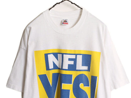 90s NFL メッセージ プリント Tシャツ メンズ XL / オールド 当時物 アメフト グラフィック シングルステッチ 大きいサイズ ヘビーウェイト
