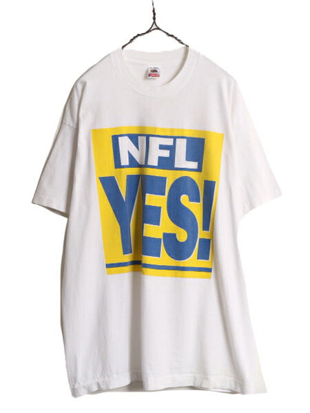 90s NFL メッセージ プリント Tシャツ メンズ XL / オールド 当時物 アメフト グラフィック シングルステッチ 大きいサイズ ヘビーウェイト