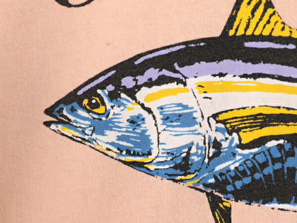 90s USA製 フィッシュ アート イラスト プリント Tシャツ メンズ XL オールド シングルステッチ ヘビーウェイト 大きいサイズ 半袖Tシャツ
