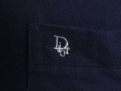 90s クリスチャン ディオール ボーダー 半袖 ポロシャツ メンズ L / オールド Christian Dior ポケット付き 半袖シャツ スムース コットン