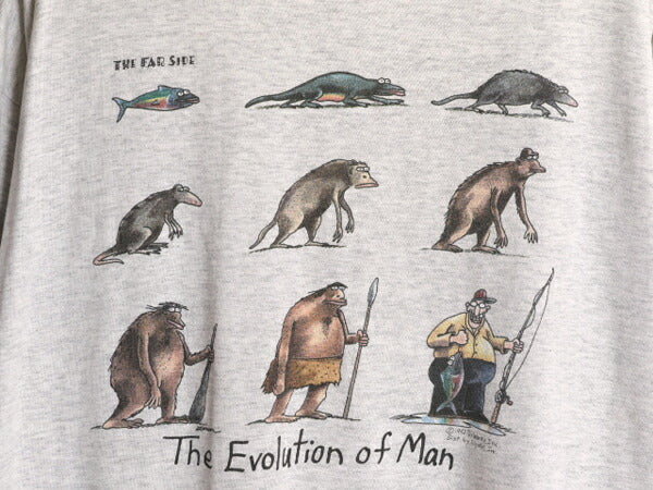 90s USA製 ジョーク イラスト プリント Tシャツ メンズ XL オールド アート キャラクター シングルステッチ 大きいサイズ ポケット付き 灰