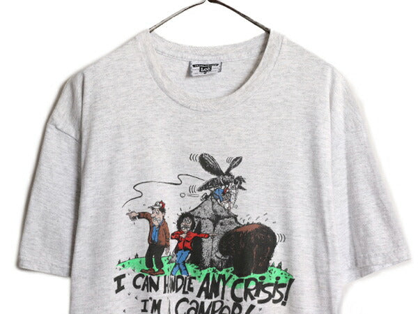 90s USA製 ジョーク イラスト プリント Tシャツ メンズ XL / 90年代 オールド プリントT アート キャラクター ヘビーウェイト 大きいサイズ
