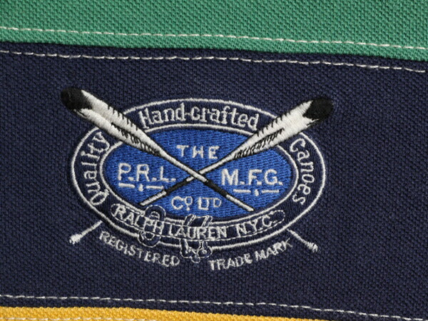 大きいサイズ XL ■ ポロ ラルフローレン ボーダー 半袖 ポロシャツ メンズ / 古着 POLO 半袖シャツ ラガー シャツ タイプ ラグビーシャツ