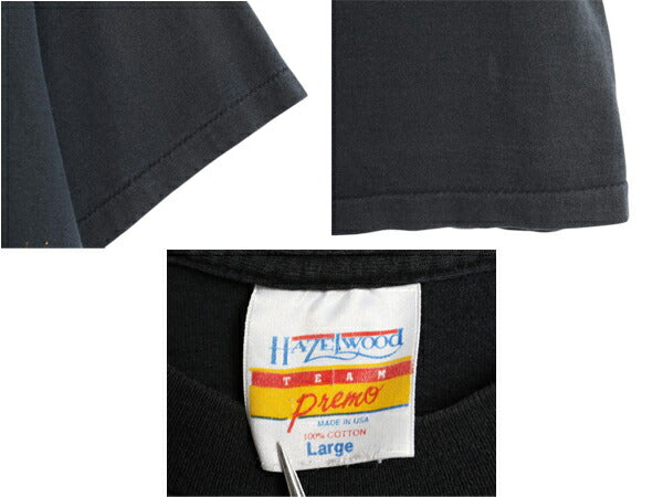 90s USA製 シカ アート イラスト 両面 プリント Tシャツ メンズ L 古着 グラフィック シングルステッチ アニマル ヘビーウェイト ブラック