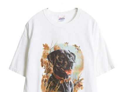 00s ドッグ アート プリント 半袖 Tシャツ メンズ レディース L オールド イラスト 犬 アニマル グラフィック ヘビーウェイト キャラクター