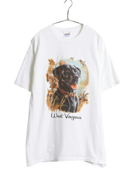 00s ドッグ アート プリント 半袖 Tシャツ メンズ レディース L オールド イラスト 犬 アニマル グラフィック ヘビーウェイト キャラクター