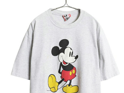 90s USA製 ミッキー イラスト プリント Tシャツ メンズ レディース XL 古着 オールド ディズニー オフィシャル キャラクター 大きいサイズ