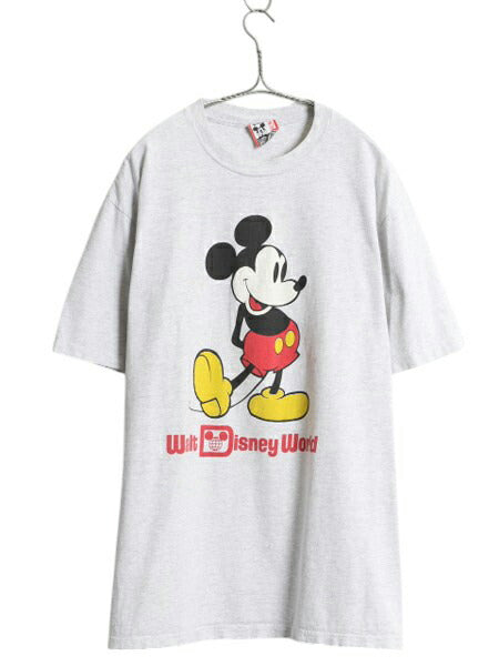 90s USA製 ミッキー イラスト プリント Tシャツ メンズ レディース XL 古着 オールド ディズニー オフィシャル キャラクター 大きいサイズ