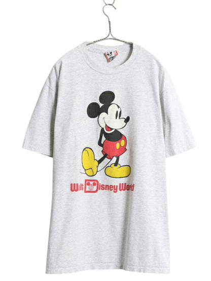 90s USA製 ミッキー イラスト プリント Tシャツ メンズ レディース XL 古着 オールド ディズニー オフィシャル キャラクター 大きいサイズ