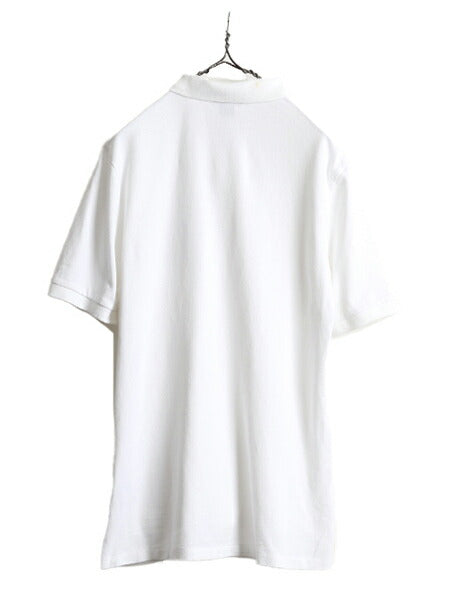 ミドルポニー ボーイズ XL メンズ M 程 ■ ポロ ラルフローレン 鹿の子 半袖 ポロシャツ 古着 POLO 半袖シャツ ポケット付き ポニー刺繍 白