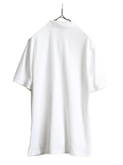 ミドルポニー ボーイズ XL メンズ M 程 ■ ポロ ラルフローレン 鹿の子 半袖 ポロシャツ 古着 POLO 半袖シャツ ポケット付き ポニー刺繍 白