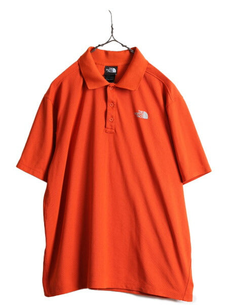 ■ ノースフェイス 半袖 ポロシャツ メンズ L 古着 The North Face アウトドア 半袖シャツ ストレッチ スムース 素材 ボックス シルエット