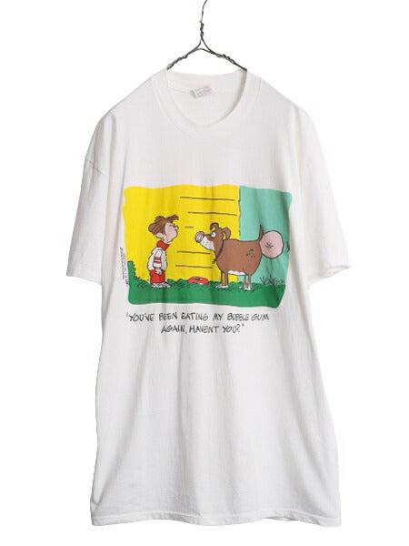 80s USA製 ジョーク イラスト キャラクター プリント 半袖 Tシャツ メンズ XL ヴィンテージ ヘビーウェイト シングルステッチ 大きいサイズ