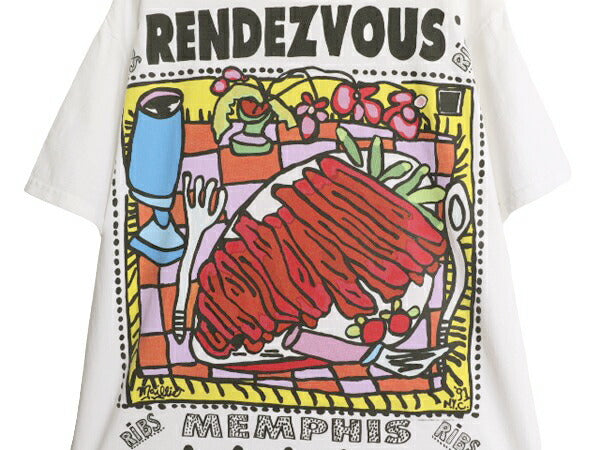 00s 企業 アート イラスト プリント Tシャツ メンズ XL 古着 00年代 オールド グラフィック 企業物 大きいサイズ ヘビーウェイト ホワイト