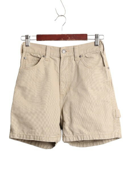 US企画 ディッキーズ ダック ショート パンツ レディース XS 程 / Dickies ワーク 短パン コットン キャンバス ショーツ ヘビーウェイト 茶
