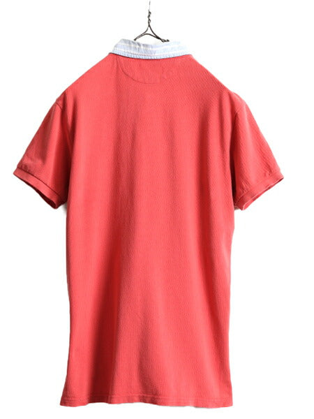 ■ ポロ ラルフローレン 鹿の子 半袖 ポロシャツ メンズ M / POLO 半袖シャツ ラガー シャツ タイプ ラグビー ボーダー カスタムフィット