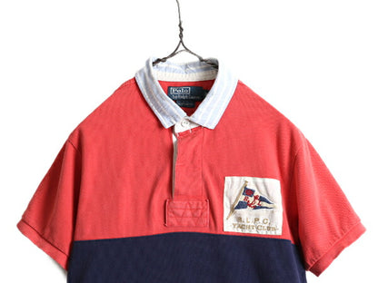 ■ ポロ ラルフローレン 鹿の子 半袖 ポロシャツ メンズ M / POLO 半袖シャツ ラガー シャツ タイプ ラグビー ボーダー カスタムフィット