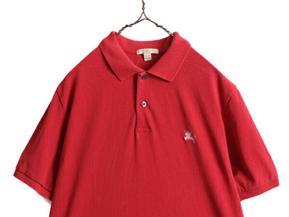 ■ バーバリー ブリット 鹿の子 半袖 ポロシャツ メンズ M / 古着 BURBERRY BRIT 半袖シャツ コットン ノバチェック ワンポイント ボックス