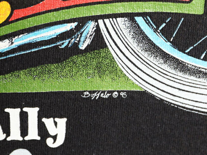 90s USA製 スタージス ハーレー ダビットソン プリント Tシャツ メンズ XXL 古着 STURGIS イーグル バイク イラスト 大きいサイズ ブラック