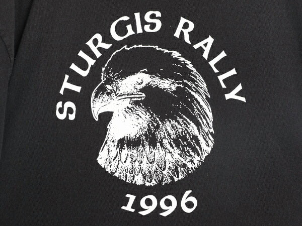 90s USA製 スタージス ハーレー ダビットソン プリント Tシャツ メンズ XXL 古着 STURGIS イーグル バイク イラスト 大きいサイズ ブラック