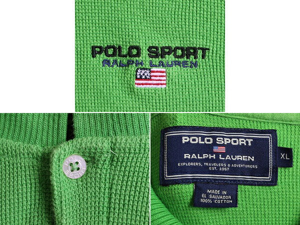00s 大きいサイズ XL ■ ポロスポーツ ラルフローレン 半袖 ポロシャツ メンズ / 古着 00年代 オールド POLO SPORT ポロ サーマル 2トーン