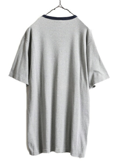 大きいサイズ XL ■ ポロ ラルフローレン 半袖 リンガー Tシャツ メンズ / 古着 POLO JEANS 星条旗 ロゴ刺繍 ワンポイント ヘビーウェイト