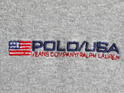大きいサイズ XL ■ ポロ ラルフローレン 半袖 リンガー Tシャツ メンズ / 古着 POLO JEANS 星条旗 ロゴ刺繍 ワンポイント ヘビーウェイト