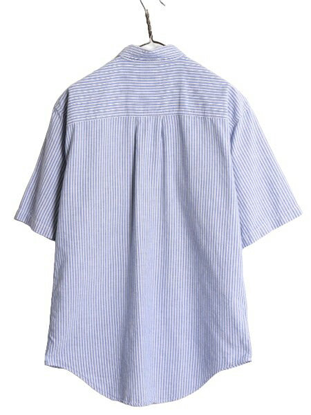 90s ドッカーズ リーバイス ストライプ 半袖 ボタンダウン シャツ メンズ M 90年代 オールド LEVIS DOCKERS オックスフォード コットン BD