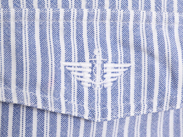 90s ドッカーズ リーバイス ストライプ 半袖 ボタンダウン シャツ メンズ M 90年代 オールド LEVIS DOCKERS オックスフォード コットン BD