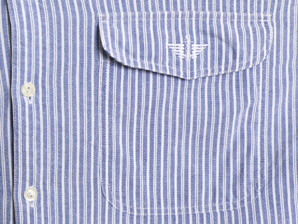 90s ドッカーズ リーバイス ストライプ 半袖 ボタンダウン シャツ メンズ M 90年代 オールド LEVIS DOCKERS オックスフォード コットン BD